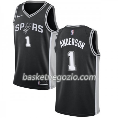 Canotte Uomo San Antonio Spurs Kyle Anderson 1 Nike 2017-18 Nero Swingman